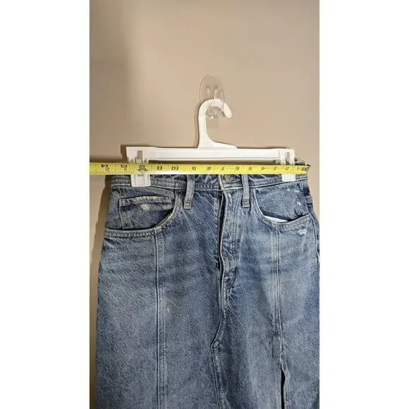 Free People We The Free Womens Long Denim Skirt Size 24 - Picture 8 of 12